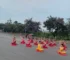 Tiếp tục xuất hiện nhóm tập yoga giữa đường ở Thái Bình