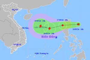 Trong đêm nay 16-9 và ngày mai, dự báo bão số 4 diễn biến rất phức tạp