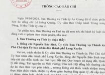 2 cựu Phó Chủ tịch UBND TP Long Xuyên bị khai trừ khỏi Đảng