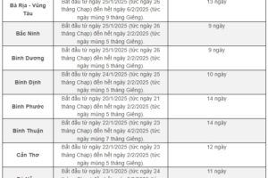 Lịch nghỉ Tết Nguyên đán của học sinh các tỉnh, có nơi kéo dài 17 ngày