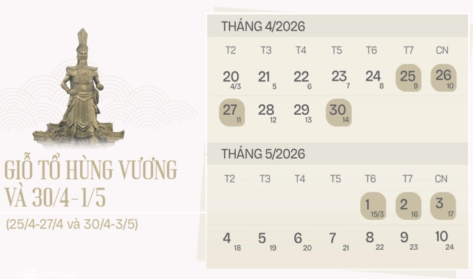 Bộ Nội vụ CHỐT Lịch nghỉ Giỗ tổ và 30 4 -1 5 năm 2026 cho người lao động